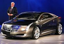 General Motors Vice Chairman Bob Lutz introduces the Cadillac Converj electric luxury coupe concept at the North American International Auto Show in Detroit.